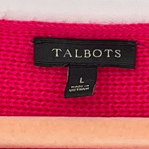 Talbots Lambs Wool Blend Pink Sweater Size Large - Picture 3 of 6